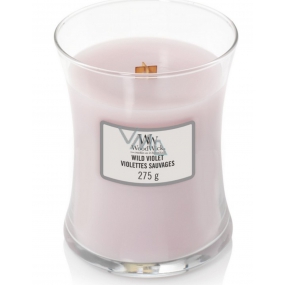 WoodWick Wild Violet - Wild violet scented candle with wooden wick and lid glass medium 275 g