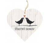 Bohemia Gifts Decorative wooden heart with Happy Home print 13 cm