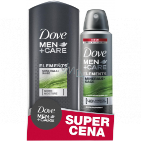 Dove Men + Care Elements Minerals & Sage shower gel 250 ml + deodorant spray for men 150 ml, duopack
