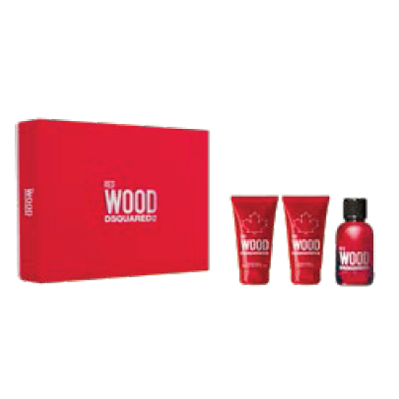 Dsquared2 Red Wood eau de toilette 50 ml + body lotion 50 ml + shower gel 50 ml, gift set