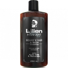 Lilien Men-Art Beard & Hair & Body Shampoo Black shampoo for beard, hair and body with Aloe Vera and Panthenol 250 ml