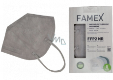 Famex Respirator oral protective 5-layer FFP2 face mask gray 10 pieces