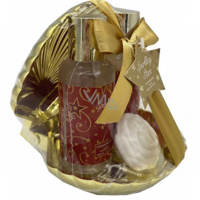 Salsa Collection Sparkling Stars body lotion 50 ml + shower gel 100 ml + soap 30 g, cosmetic set in golden conch