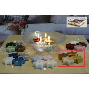 Lima Floating star candle golden shades 60 x 25 mm 4 pieces