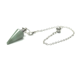 Avanturine green pendulum natural stone 3,5 cm + chain with ball 18 cm, lucky stone