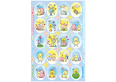 Arch Shaped stickers for Easter eggs die-cut Chicken with Easter egg 10 x 15 cm 20 pieces