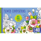 Ditipo Relaxation colouring book in hardcover Floral compositions 200 x 126 mm 20 pages