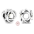 Charm Sterling silver 925 Infinite circle of eternity red white pearl, bead for bracelet