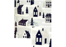 Nekupto Christmas gift wrapping paper 70 x 1000 cm Light blue-grey, houses, trees