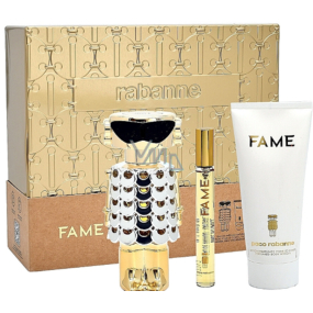 Paco Rabanne Fame eau de parfum 50 ml + body lotion 75 ml + eau de parfum 10 ml, gift set for women