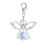 Charm Sterling silver 925 Guardian Angel with coloured bead, pendant on bracelet symbol