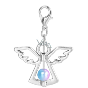 Guardian angel pendant with coloured bead 29 x 37 mm