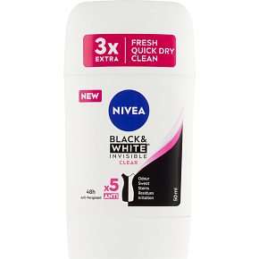 Nivea Black & White Invisible Clear Deodorant Stick, 50 ml