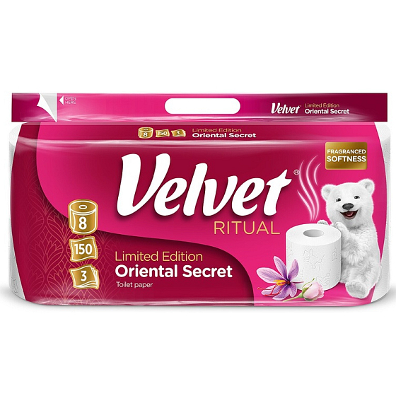 Velvet 3-ply toilet paper 8 rolls