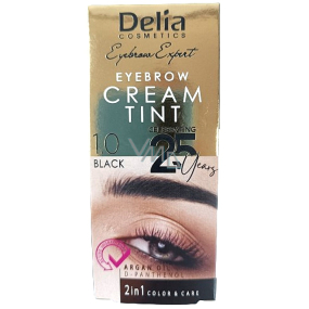 Delia Cosmetics Color Cream eyebrow tint with argan oil 1.0 Black 15 ml + 15 ml
