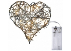 Emos Heart lighting made of wicker 20 cm, 10 LED + 30 cm power cable 1 W warm white