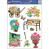 Window foil without glue garden cart with flowers 42 x 30 cm