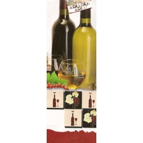 Nekupto Gift paper bottle bag 33 x 10 x 9 cm Wine 1 piece 970 02 ALH