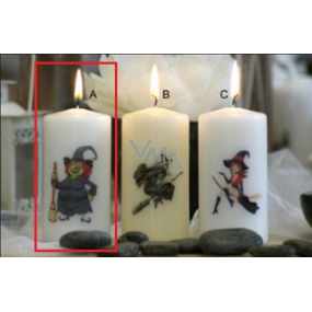 Lima Witch angry candle with print cylinder white 50 x 100 mm 1 piece