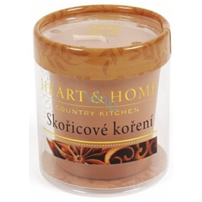 Heart & Home Cinnamon spice Soy scented candle without packaging burns for up to 15 hours 53 g