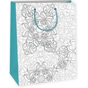 Ditipo Gift paper bag for painting 22 x 10 x 29 cmwhite silver motif Kreativ 40