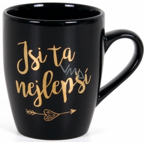 Albi Mug with gold text You are the best black 300 ml