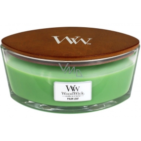 WoodWick Palm leaf - Palm leaf scented candle with wooden wide wick and glass boat lid 453 g
