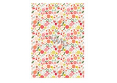 Ditipo Wrapping paper fine colored flowers 100 x 70 cm 2 pieces