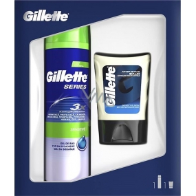 Gillette Series Sensitive 200 ml shaving gel + 75 ml aftershave balm, cosmetic set for men