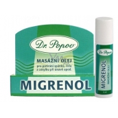 Dr. Popov Migrenol roll-on massage oil to combat sleep, forehead and nape in case of fatigue, migraine, nausea travel pack 6 ml