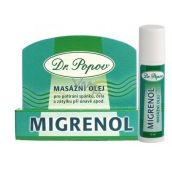 Dr. Popov Migrenol roll-on massage oil to combat sleep, forehead and nape in case of fatigue, migraine, nausea travel pack 6 ml
