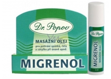 Dr. Popov Migrenol roll-on massage oil to combat sleep, forehead and nape in case of fatigue, migraine, nausea travel pack 6 ml