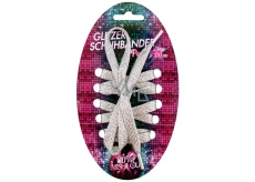 Trendhaus Glitter laces silver 120 cm
