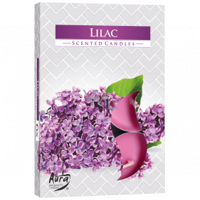 Bispol Aura Lilac - Lilac scented tea candles 6 pieces