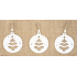 Sapling wooden hanging white 6 cm 3 pieces