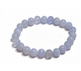 Chalcedony bracelet elastic natural stone, ball 8 mm / 16 - 17 cm, stone of love, joy