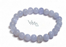 Chalcedony bracelet elastic natural stone, ball 8 mm / 16 - 17 cm, stone of love, joy