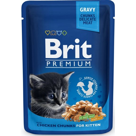 Brit Premium Chicken pieces in sauce complete food for kittens pocket 100 g