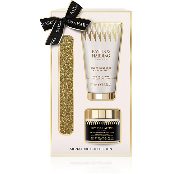 Baylis & Harding Tangerine & grapefruit hand salt 70 g + hand cream 50 ml + nail file, cosmetic set for women