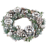 Wooden wreath with silver accessories and glass candlesticks 30 cm