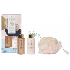Grace Cole Orange & Ylang Ylang body lotion 100 ml + shower gel 100 ml + bath sponge, cosmetic set for women