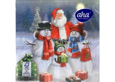 Aha Paper napkins 3 layers 33 x 33 cm 20 pieces Christmas Santa and snowmen