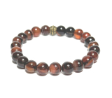 Sardonyx bracelet elastic natural stone, ball 8 mm / 16-17 cm, stone of happiness and life force