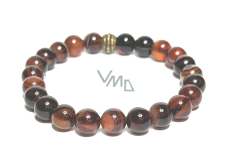 Sardonyx bracelet elastic natural stone, ball 8 mm / 16-17 cm, stone of happiness and life force