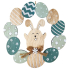 Wooden wreath made of eggs with rabbit 22 cm