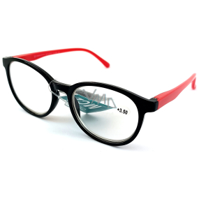 Berkeley Reading dioptric glasses +3.5 plastic black red sides 1 piece MC2253