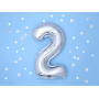 Ditipo Inflatable foil balloon number 2 silver 35 cm 1 piece