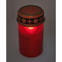 Admit Cemetery candle red with LED light and timer 12 x 6,5 cm