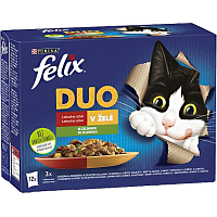 Felix Fantastic DUO pouches for cats, selection in jelly with vegetables 12× 85 g