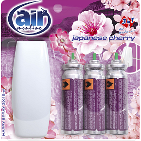 Air Menline Japanese Cherry air freshener with dispenser and refill 3× 15 ml
